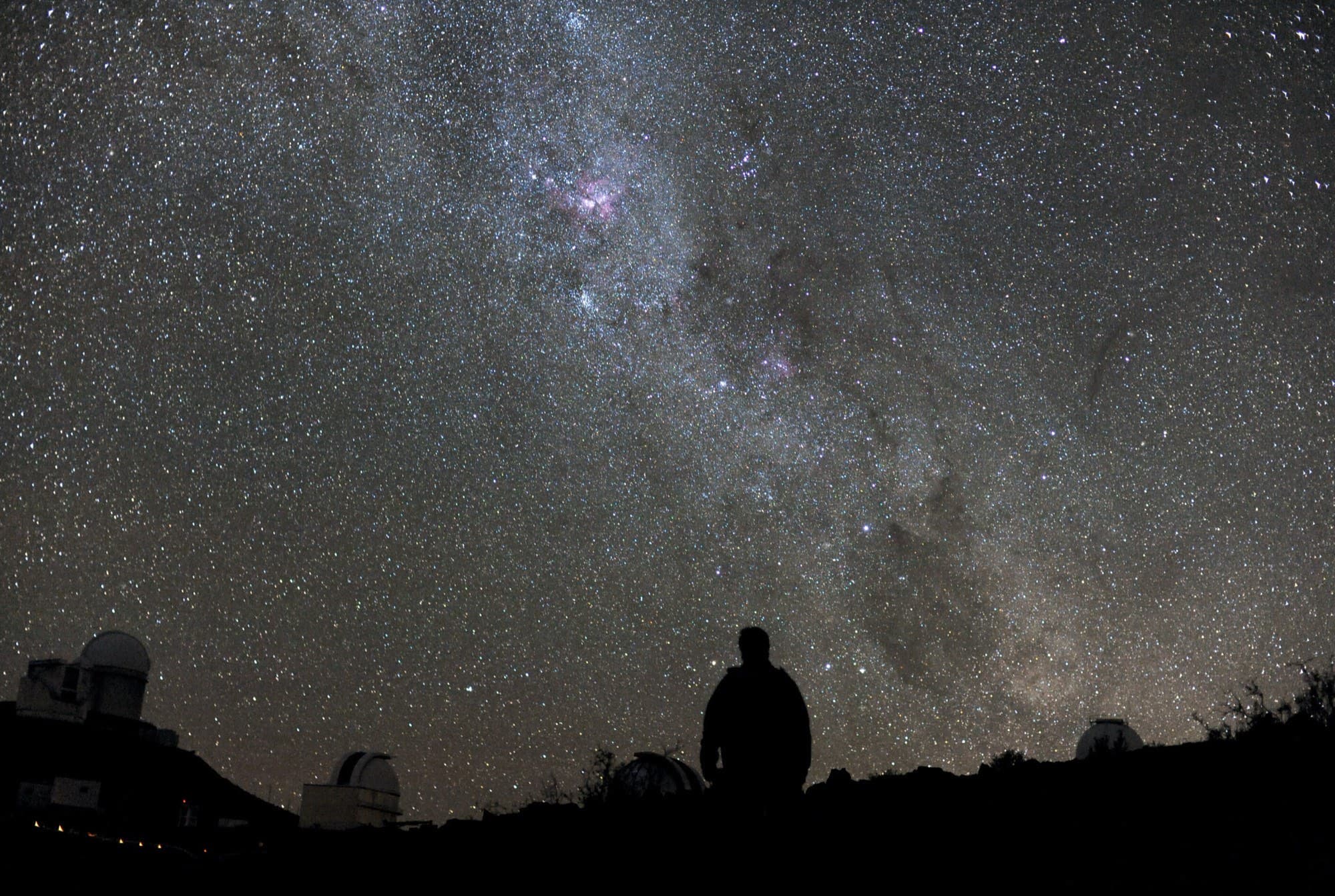 The night sky over the mountains above Rakchham