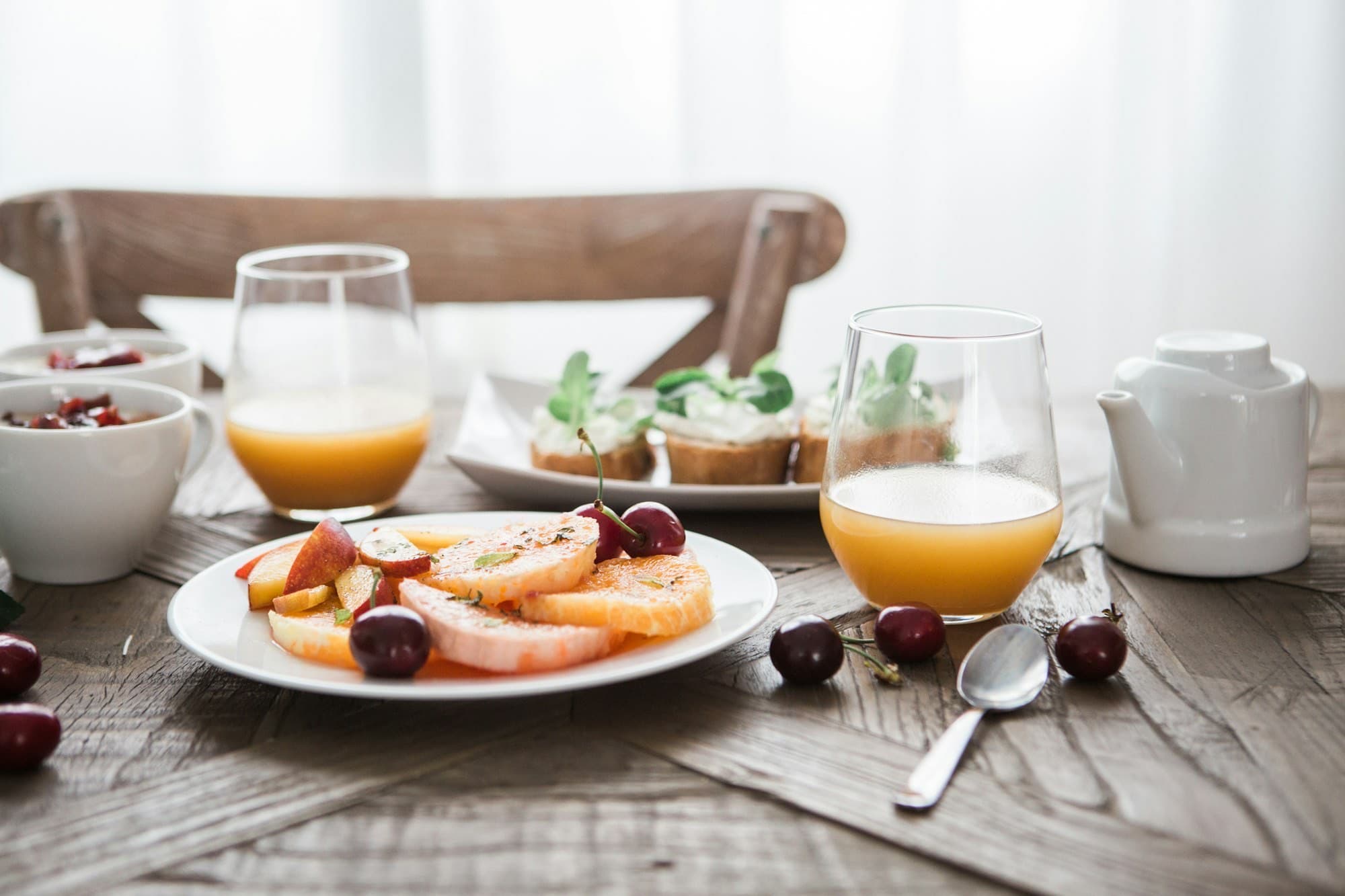 Breakfast spread at the café
